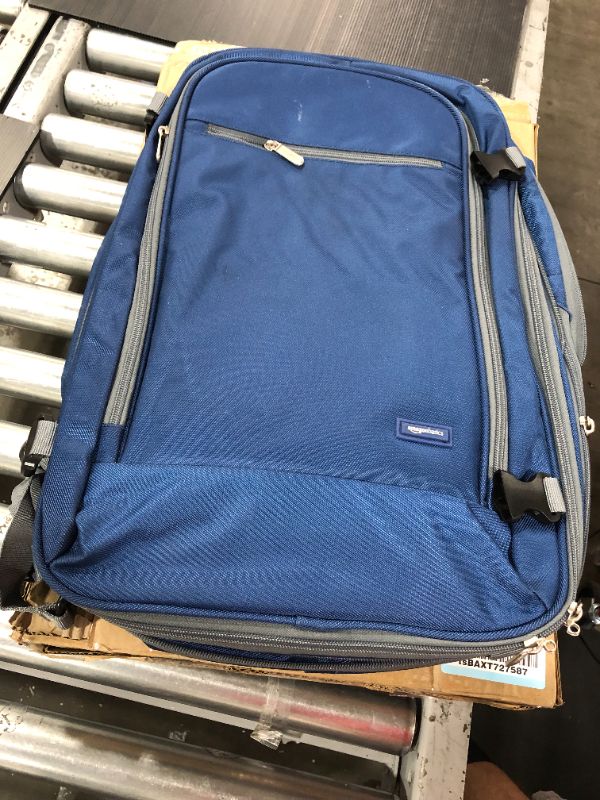 Photo 2 of Amazon Basics Carry-On Travel Backpack - Navy Blue
