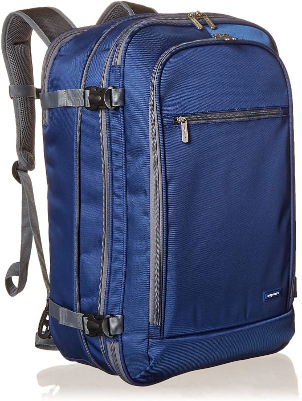 Photo 1 of Amazon Basics Carry-On Travel Backpack - Navy Blue
