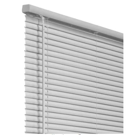 Photo 1 of Chicology Gray Cordless Room Darkening Vinyl Mini Blind with 1 in. Slats 58 in. W x 48 in. L