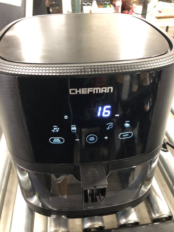 Photo 2 of Chefman Air Fryer TurboFry Touch 8 Qt Window Basket Air Fryer Black
