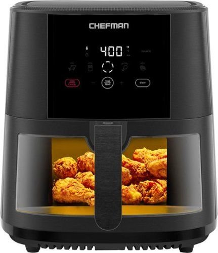 Photo 1 of Chefman Air Fryer TurboFry Touch 8 Qt Window Basket Air Fryer Black
