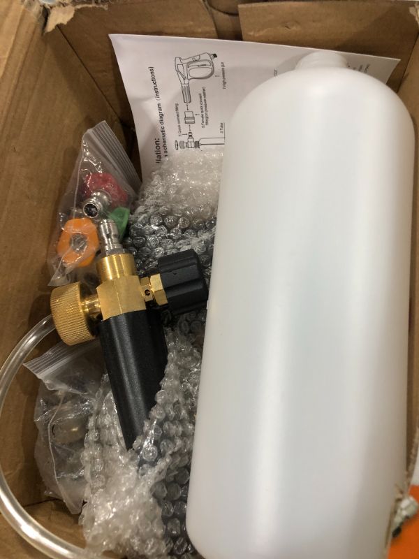 Photo 2 of 3000PSI Snow Foam Pressure Washer Gun Car Wash Soap Lance Spray Jet Bottle Kit

