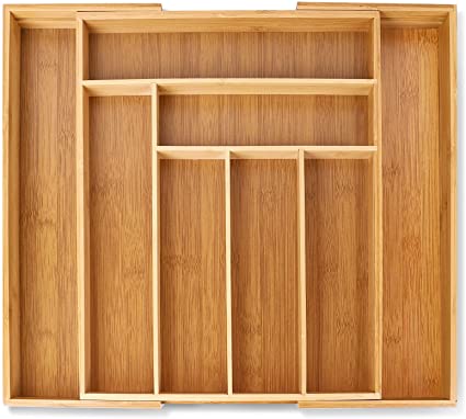 Photo 1 of Cheflaud Bamboo Expandable Drawer Organizer
