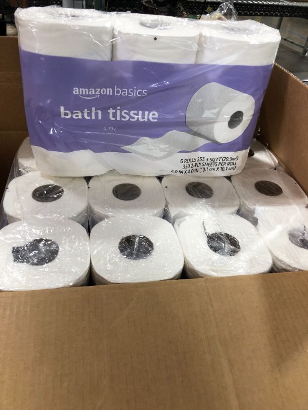 Photo 2 of Amazon Basics 2-Ply Toilet Paper 5 Packs, 6 Rolls per pack (30 Rolls total) 