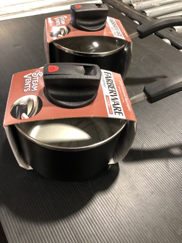 Photo 1 of 2 Pack - Farberware Smart Control 2qt Aluminum Covered Saucepan Black
