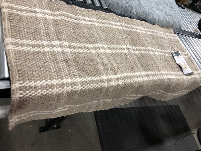 Photo 3 of 3'x5' Wool/Cotton Plaid Rug Neutral - Threshold™ Designed with Studio McGee
