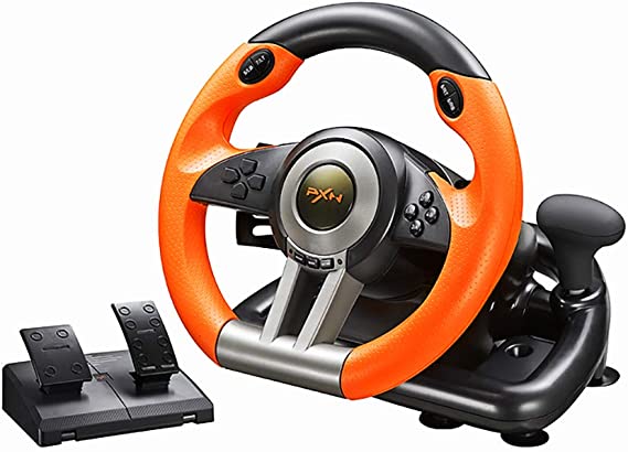 Photo 1 of PC Racing Wheel,PXN V3II 180 Degree Universal Usb Car Sim Race Steering Wheel with Pedals for PC, PS3,PS4,Xbox One,Xbox Series X/S,Nintendo Switch (Orange)