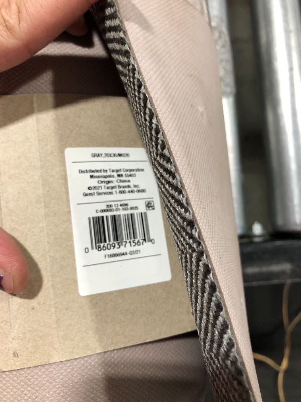 Photo 1 of 36" x 20" Herringbone Kitchen Comfort Mat - Threshold in gray 