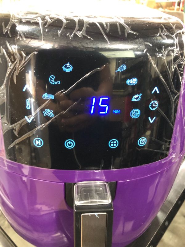 Photo 2 of GoWISE USA 5.8-Quarts 8-in-1 Air Fryer XL with 6-Pieces Accessories + 50 Recipes for Your Air Fryer Book (Plum)
