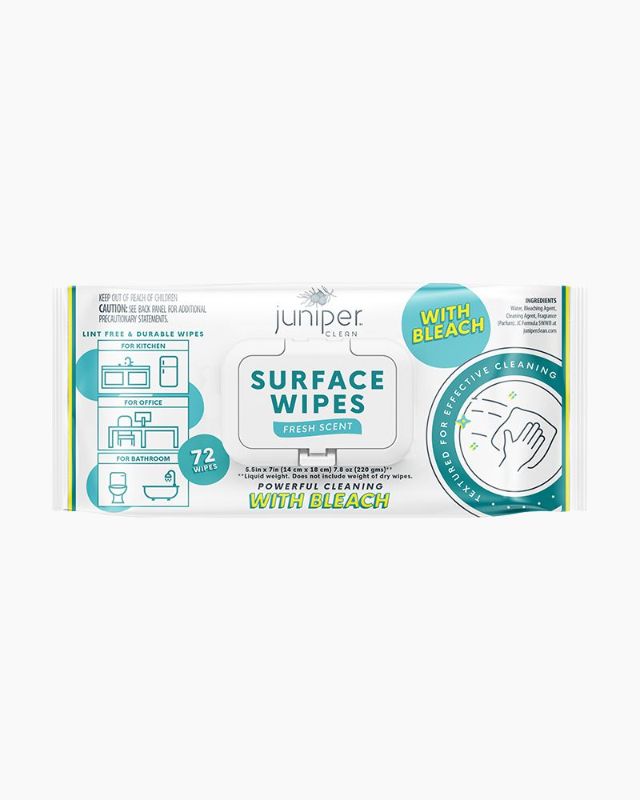 Photo 1 of 15 PACK - Juniper Clean Surface Cleaning Wipes with BLEACH I 72 Sheets