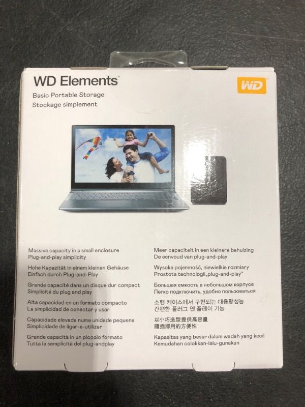 Photo 4 of WD 2TB Elements Portable External Hard Drive - USB 3.0 - WDBU6Y0020BBK-WESN (Old Version). NEW IN BOX.
