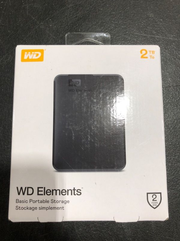 Photo 3 of WD 2TB Elements Portable External Hard Drive - USB 3.0 - WDBU6Y0020BBK-WESN (Old Version). NEW IN BOX.
