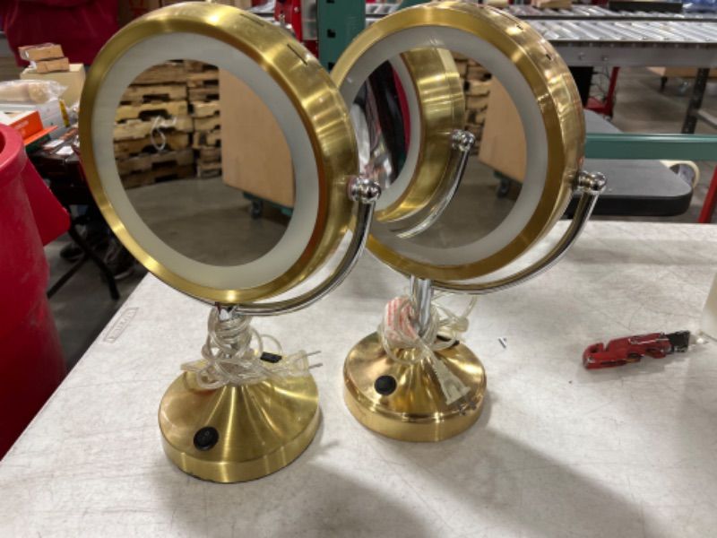 Photo 1 of 2 GOLD LED MAKEUP MIRROR  H15 x W11 inches
