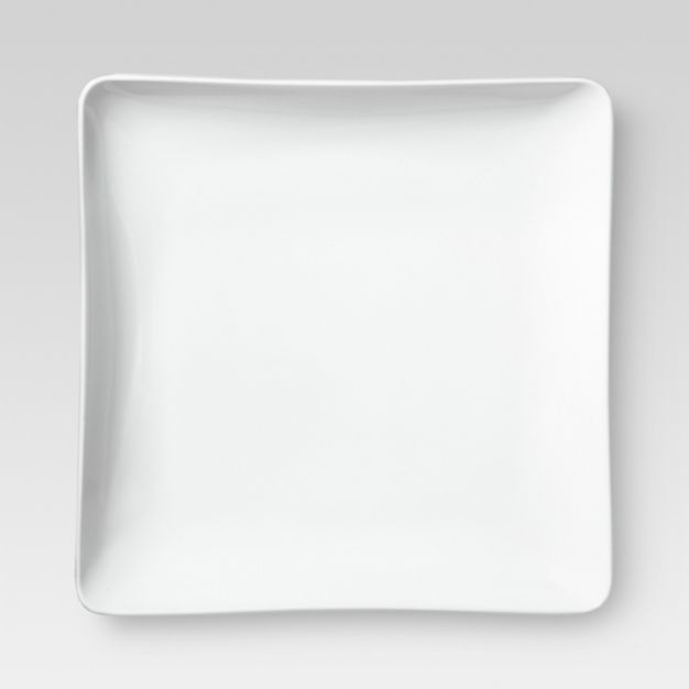 Photo 1 of (4 PC) 8" Porcelain Square Salad Plate White - Threshold™