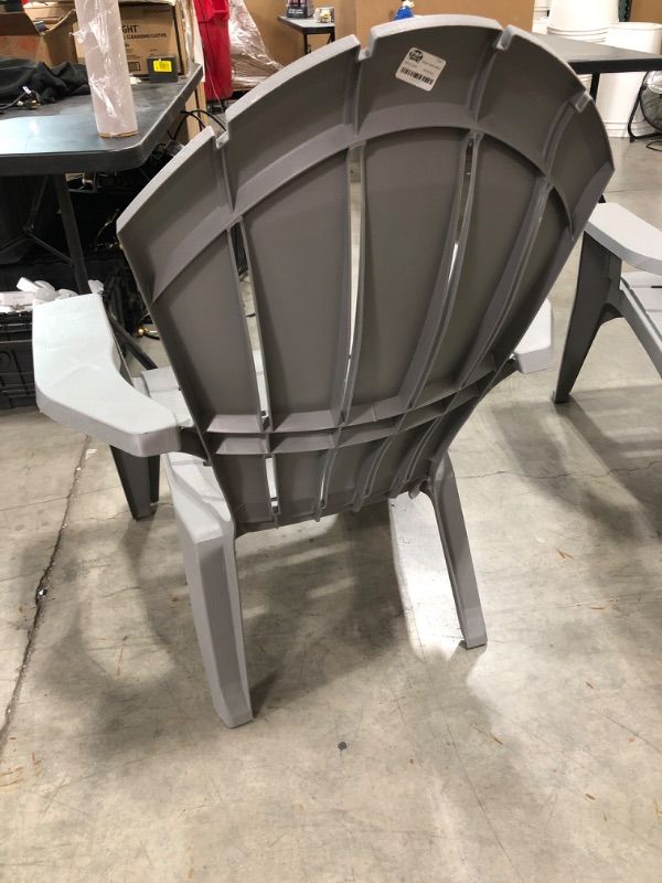 Photo 2 of Adams Manufacturing  RealComfort Stackable Gray Plastic Frame Stationary Adirondack Chair