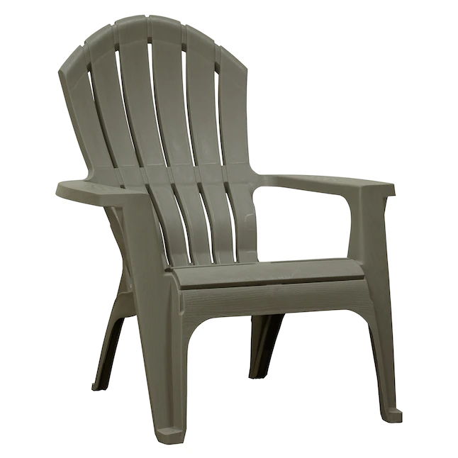 Photo 1 of Adams Manufacturing  RealComfort Stackable Gray Plastic Frame Stationary Adirondack Chair