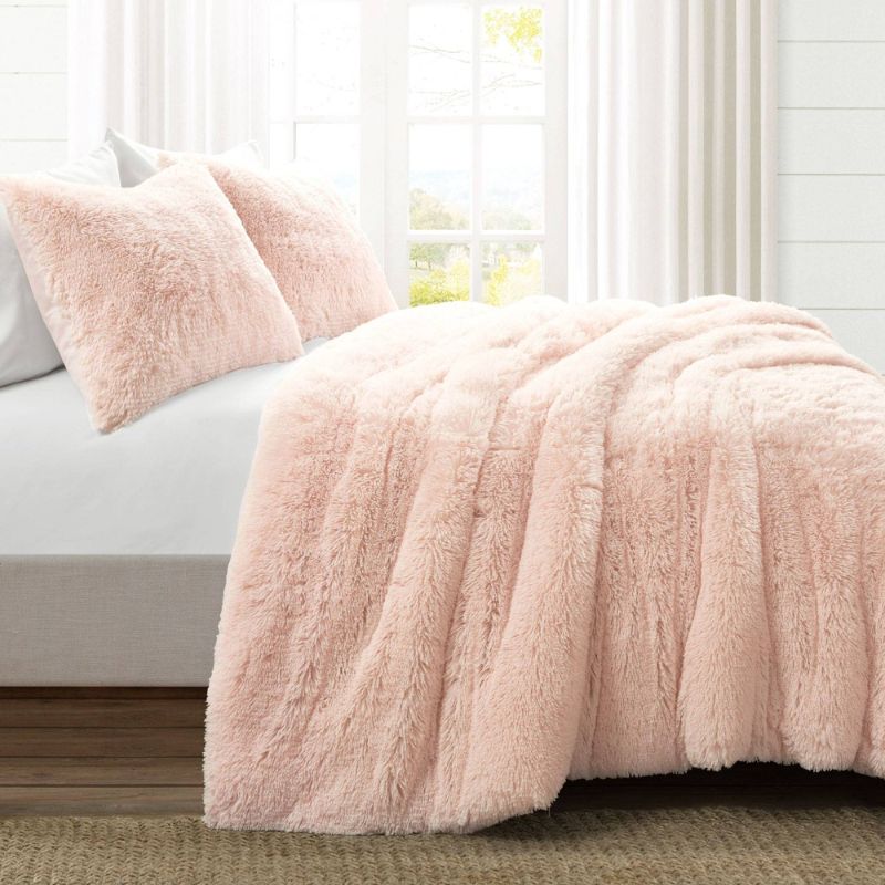 Photo 1 of 3pc Emma Faux Fur Comforter Set - Lush Décor