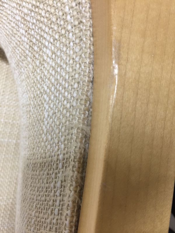 Photo 1 of LIGHT CREME CANVAS FABRIC ARMCHAIR 37H INCHES