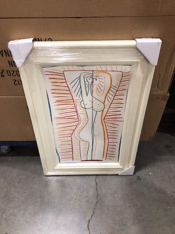 Photo 2 of Pablo Picasso Multicolor Print Style Artwork Approx H 33 X W 23 Inches Framed in White