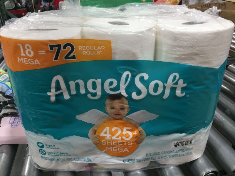 Photo 2 of Angel Soft Toilet Paper, 18 Mega Rolls = 72 Regular Rolls, 2-Ply Bath Tissue
