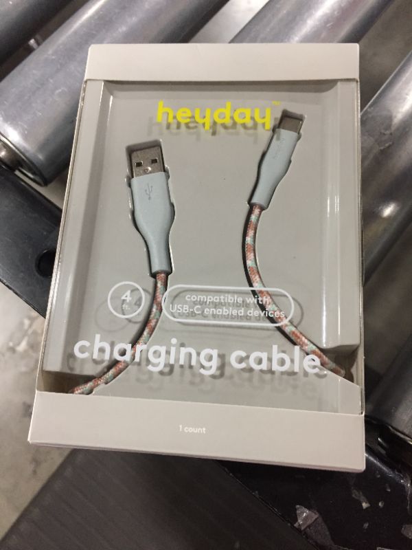Photo 2 of Heyday 4' USB-C to USB-a Braided Cable - Misty Blue
