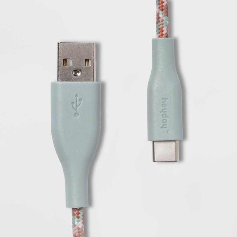 Photo 1 of Heyday 4' USB-C to USB-a Braided Cable - Misty Blue

