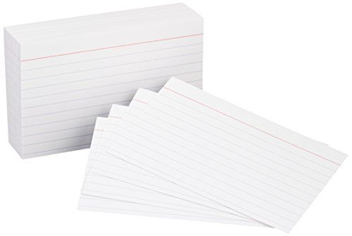 Photo 1 of Amazon Basics Heavy Weight Ruled Lined Index Cards, White, 3x5 Inch Card, 100-Count
