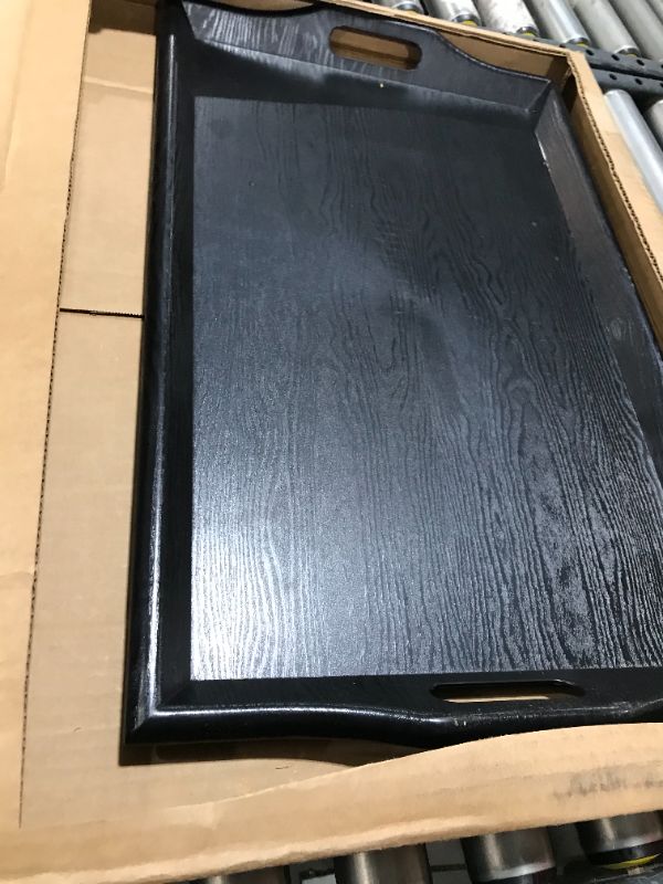 Photo 1 of 25*16in Black Wood Serve Tray
