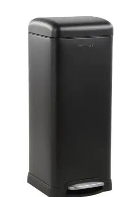 Photo 1 of Betty Retro 8 Gal. Black Step-Open Trash Can
