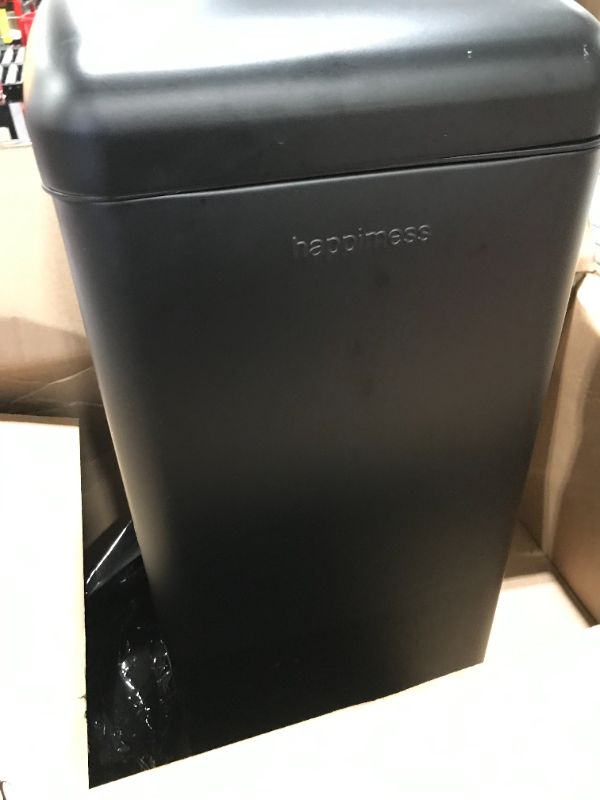 Photo 1 of Betty Retro 8 Gal. Black Step-Open Trash Can
