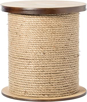 Photo 1 of Vintiquewise Decorative Round Spool Shaped Wooden Stool with Rope (QI003895)