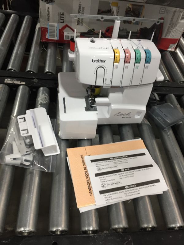 Photo 1 of Brother Serger 22-Stitch Sewing Machine with Easy Lay in Threading, White
