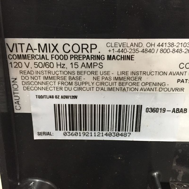 Photo 7 of Vitamix 36019 The Quiet One On-Counter Bar Type 48 Oz Blender
