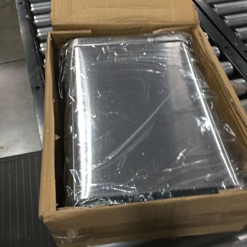Photo 1 of 10 Liter Metal Rectangular Step Can in Brushed, 13.5" X 6.5" X 14.75", by MDesign
