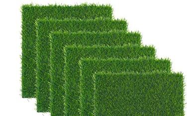 Photo 1 of Artificial Grass Mat Squares 6Pcs 12''x12'' Outdoor Fake Grass Turf