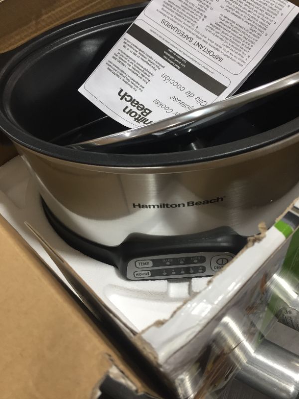 Photo 2 of Hamilton Beach Programmable Slow Cooker, Stovetop Sear & Cook, 6 Quarts, Silver (33662)
