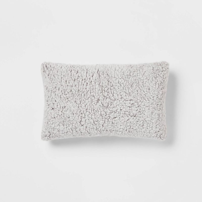 Photo 1 of 3 PACK TIPPED SHERPA THROW PILLOW - THRESHOLD, 12" X 20" X 4"
