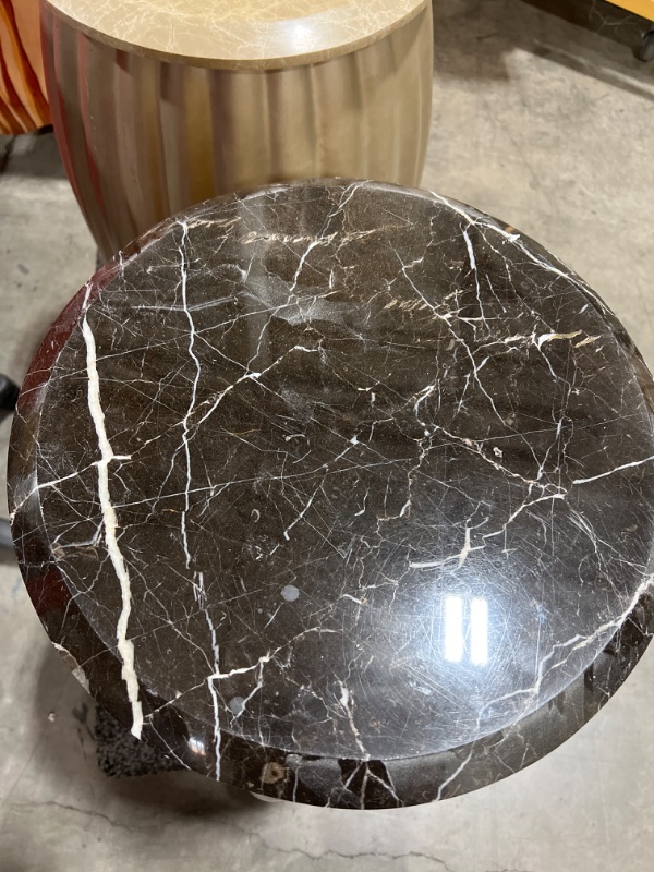 Photo 2 of MARBLE TOP END TABLE 225H 15 DIAMETER INCHES