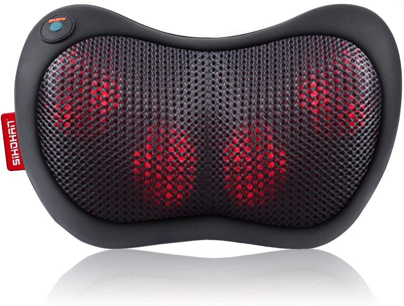 Photo 1 of Back Neck Massager Shiatsu 3D Pillow Massager with Heat, Electric Pillow Destress Back Massager, Deep Tissue Kneading Massager for Cervical, Shoulder, Muscle Pain