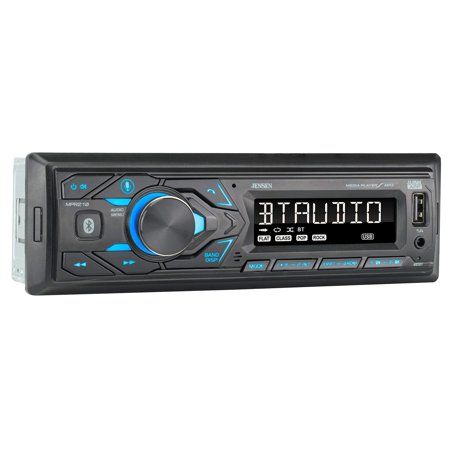 Photo 1 of Jensen MPR210 7 Character LCD Single DIN Car Stereo Receiver, Push to Talk Assistant, Bluetooth, USB Fast Charging New Bluetooth MP3
