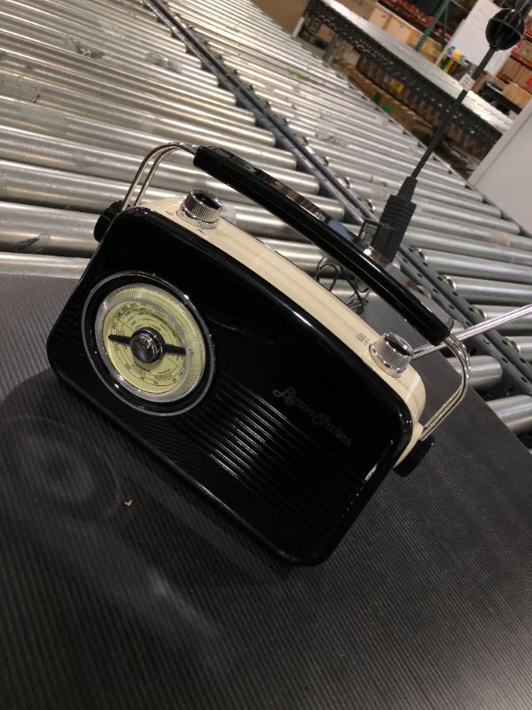 Photo 2 of ByronStatics Portable Radio AM FM, Vintage Retro Radio with Built in Speakers, Best Reception and Longest Lasting, Power Plug or 1.5V AA Battery - Black
