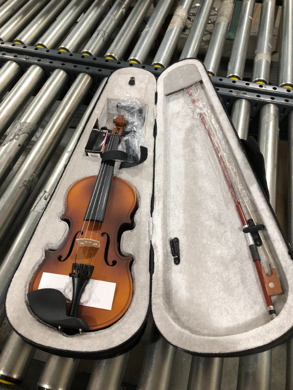 Photo 2 of ?Mendini By Cecilio Violin For Kids & Adults - 1/4 MV300 Satin Antique Violins, Student or Beginners Kit w/Case, Bow, Extra Strings, Tuner, Lesson Book - Stringed Musical Instruments
