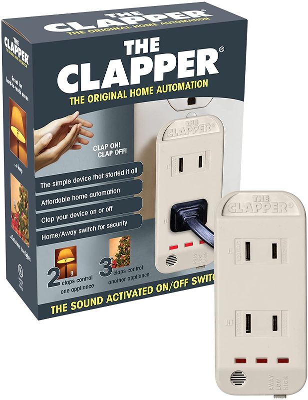 Photo 1 of The Clapper, Wireless Sound Activated On/Off Light Switch, Clap Detection, Perfect for Kitchen/Bedroom/TV/Appliances, 120 V Wall Plug, Smart Home Technology, As Seen On TV Household Gift
