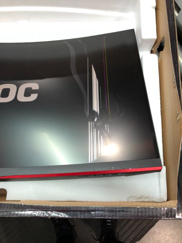 Photo 2 of AOC C32G2ZE 32" Curved Frameless Gaming Monitor, Full HD 1920x1080, VA, 0.5ms 240Hz, AMD FreeSync Premium, DP/HDMI/VGA, VESA, 3-3-1 Re-Spawn Program
CRACKED SCREEN