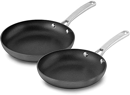 Photo 1 of Calphalon Nonstick Frying Pan Set with Stay-Cool Handles, 8- and 10-Inch, Grey
