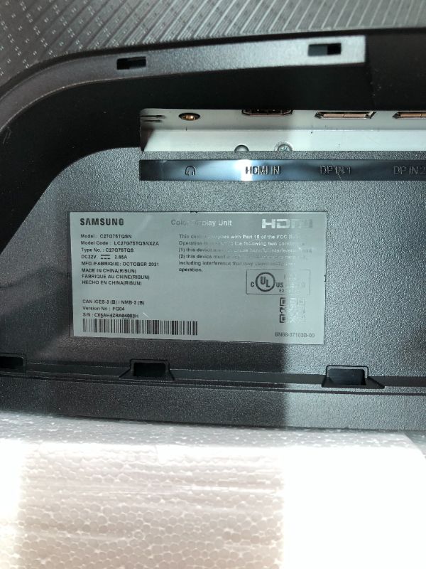 Photo 6 of SAMSUNG Odyssey G7 Series 27-Inch WQHD (2560x1440) Gaming Monitor, 240Hz, Curved, 1ms, HDMI, G-Sync, FreeSync Premium Pro (LC27G75TQSNXZA)