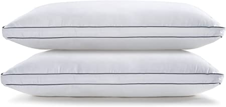 Photo 1 of Bed Pillows for Sleeping, Hotel Pillows King Size Set of 2, Gusseted Pillow for Back, Stomach or Side Sleepers, Cooling Pillow, Soft Pillow, White Pillows, King Size Pillows - 20 x 36 Inches
