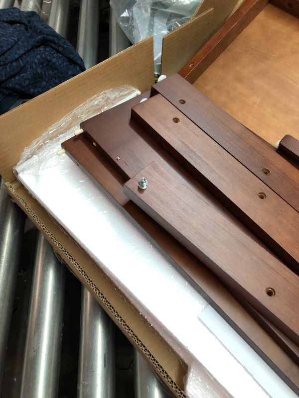 Photo 4 of Amazon Basics Solid Pine Shoe Rack Bench - Espresso
loose hardware