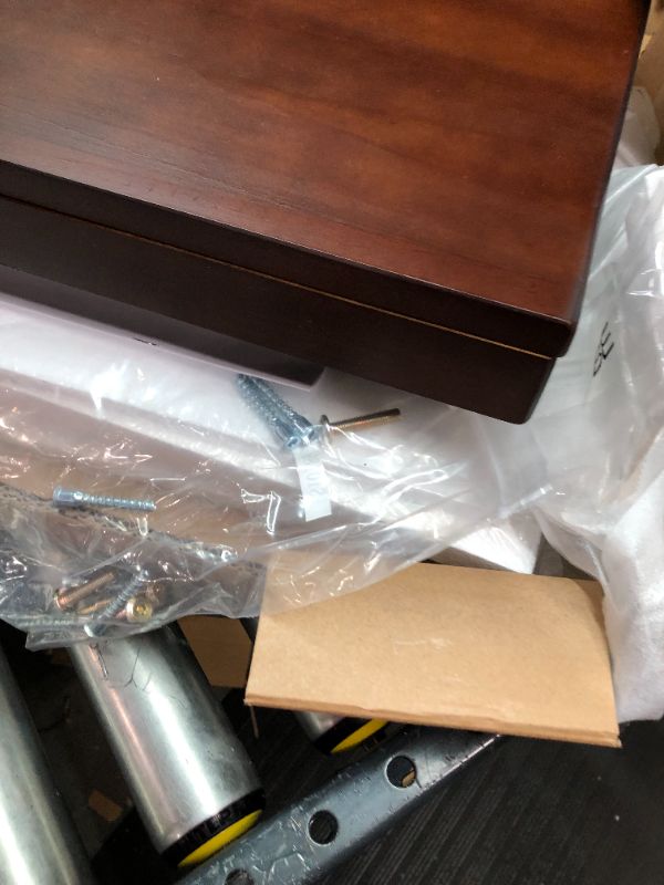 Photo 3 of Amazon Basics Solid Pine Shoe Rack Bench - Espresso
loose hardware