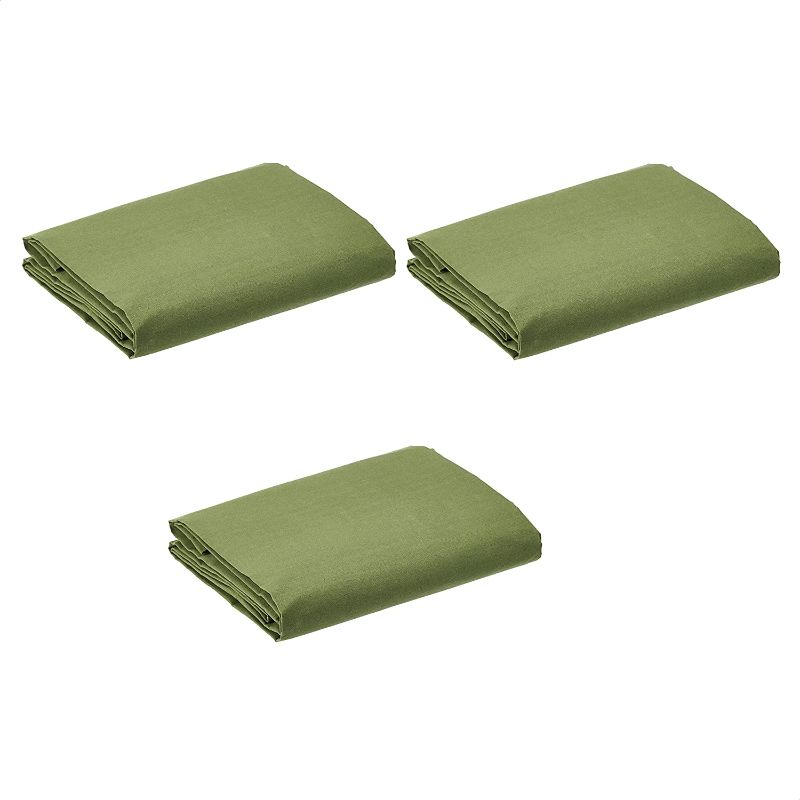 Photo 1 of AmazonCommercial Heavy Duty Water Resistant Canvas Tarp, 6 x 8 ft, Green, 3 -Pack
